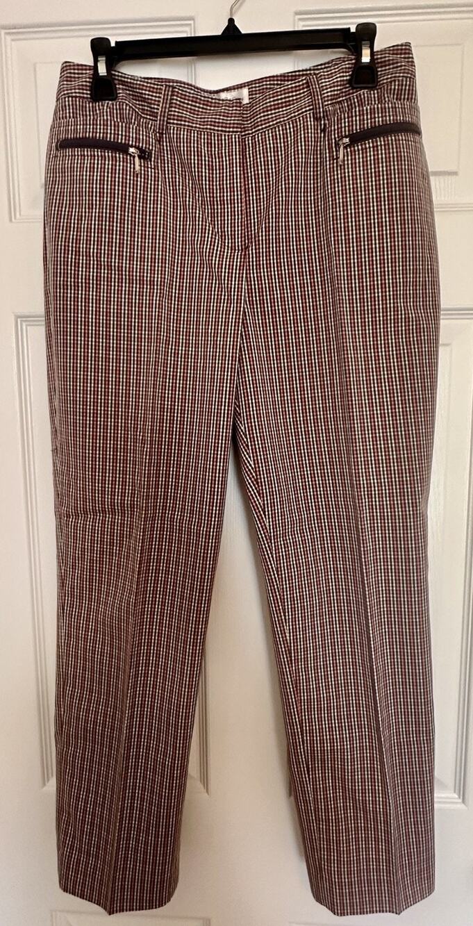 EUC Women’s Sport Haley Golf Pants - Coral Checkered - Size 6